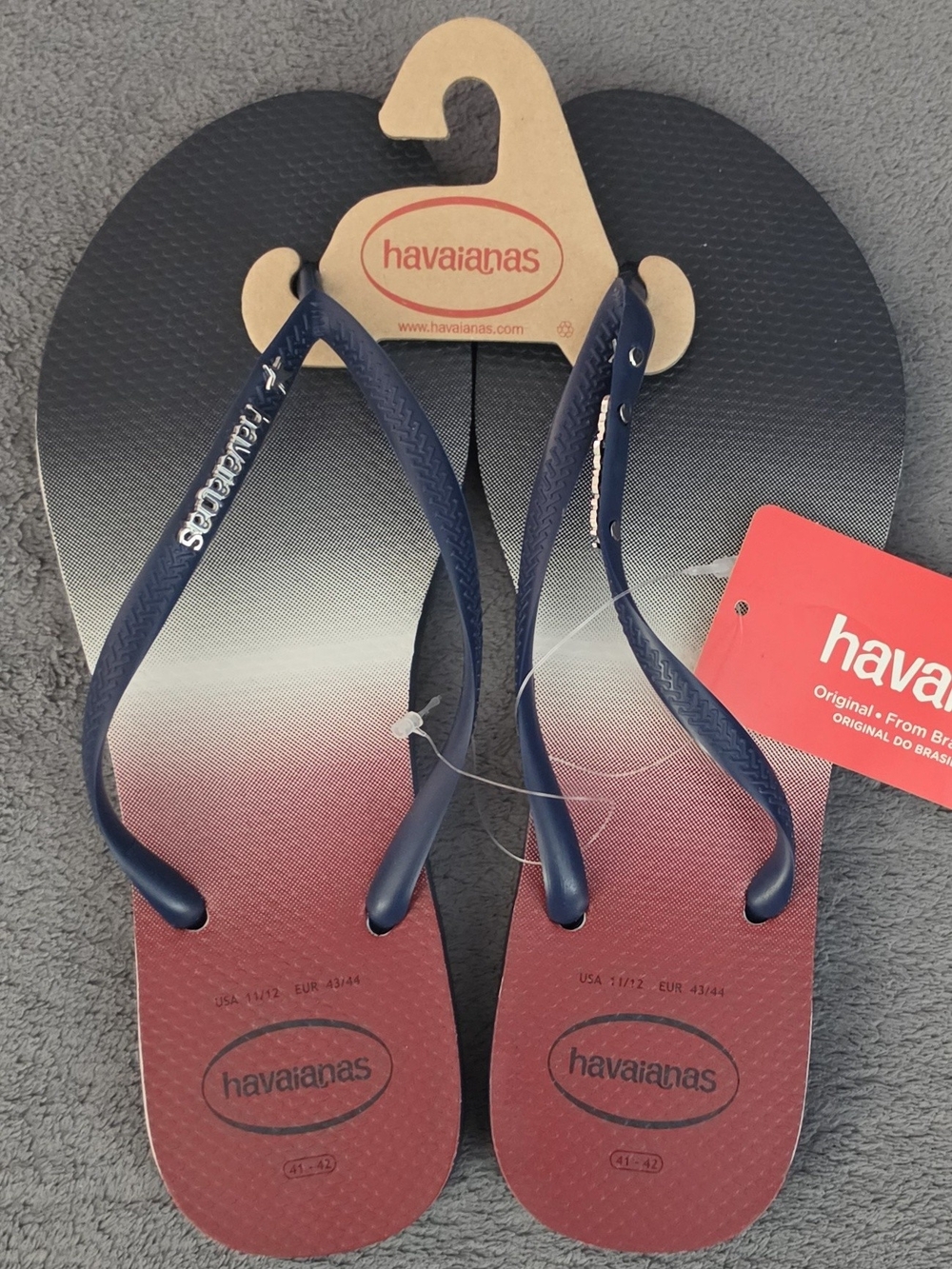 Havaianas Slim USA Flip-flops - Red White & Blue with Silver Stars, 11-12/41-42